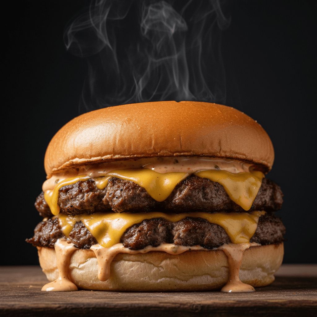 Friday special double smashburger with melted cheese