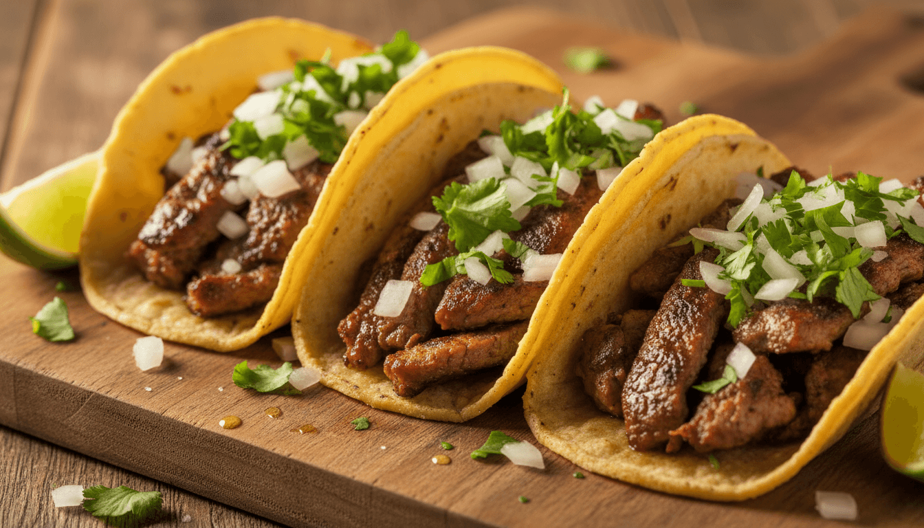 Delicious authentic carne asada tacos from Lalo's Tacos food truck