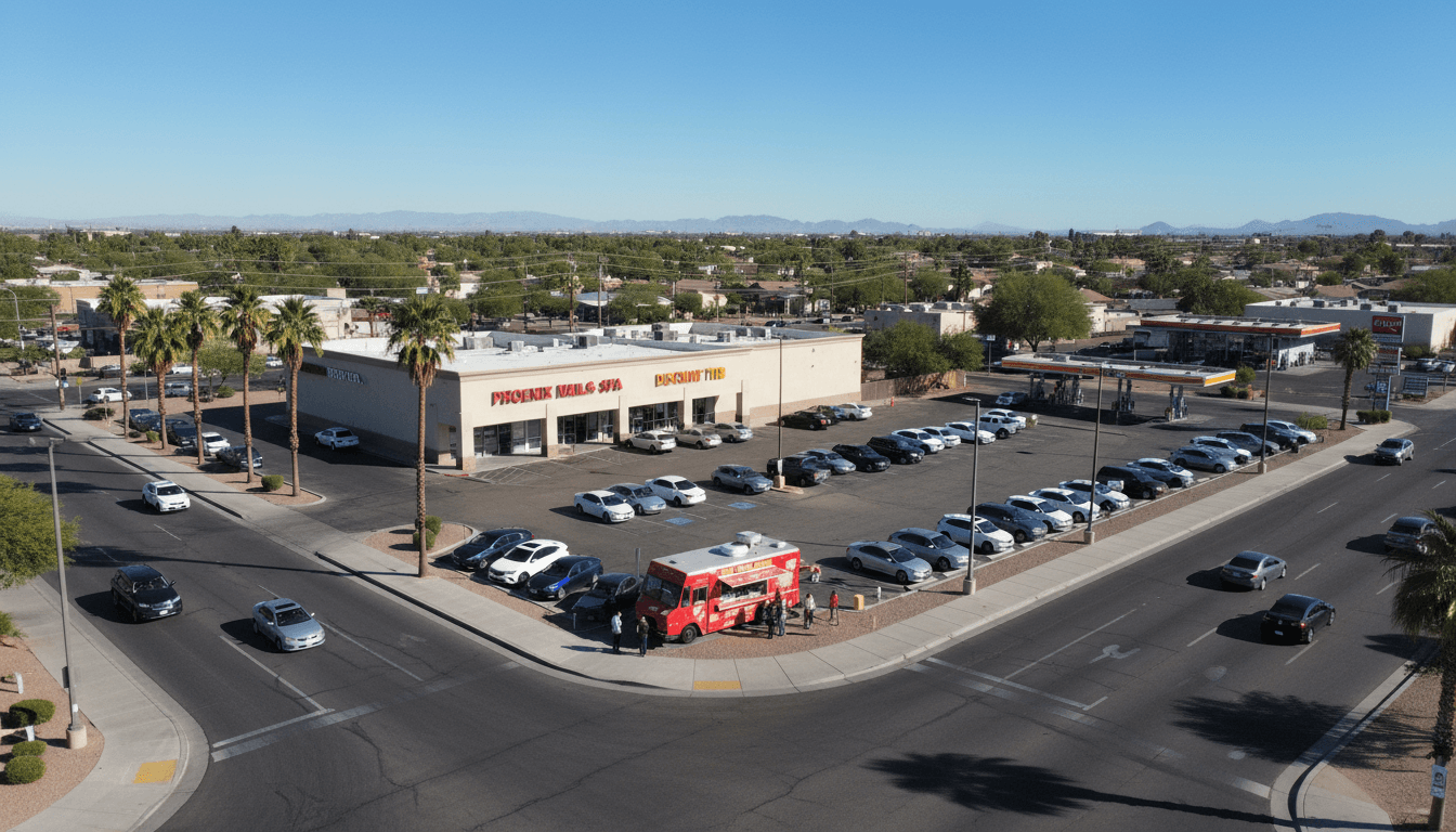 Aerial view of Lalo's Tacos location at 51st Ave and Northern